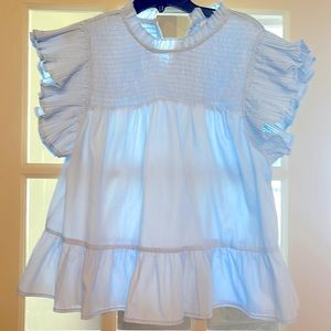Fun and flirty baby blue Entro top size large
